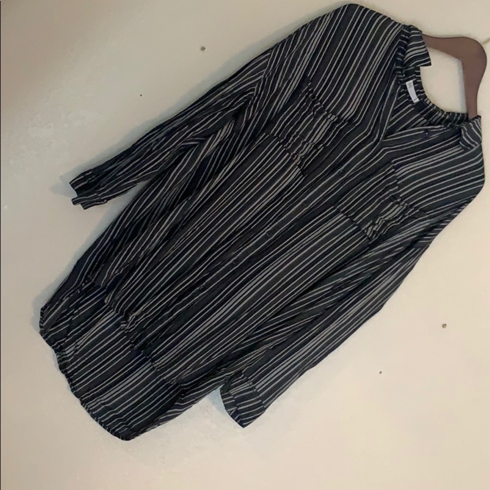 Pin striped shirt dress